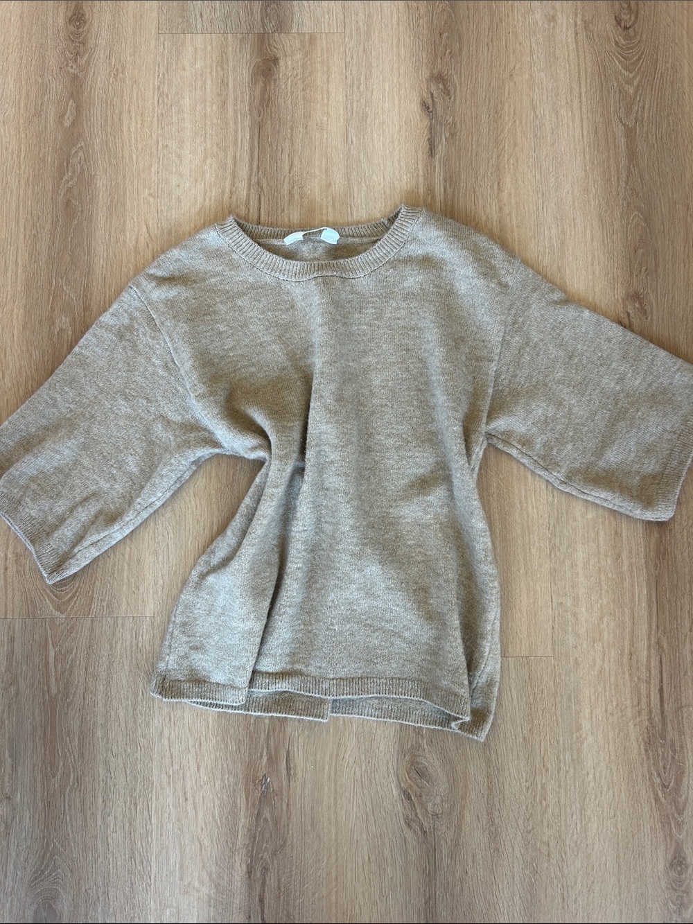 H&M Tan Short-Sleeve Knit Top